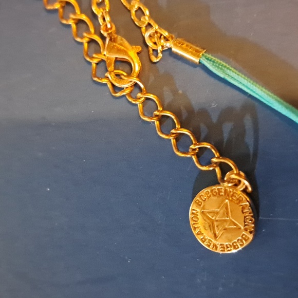 BCBGENERATION SHORT NECKLACE CHOKER ROSE GOLD DREAM blue adjustable extender - Picture 2 of 3